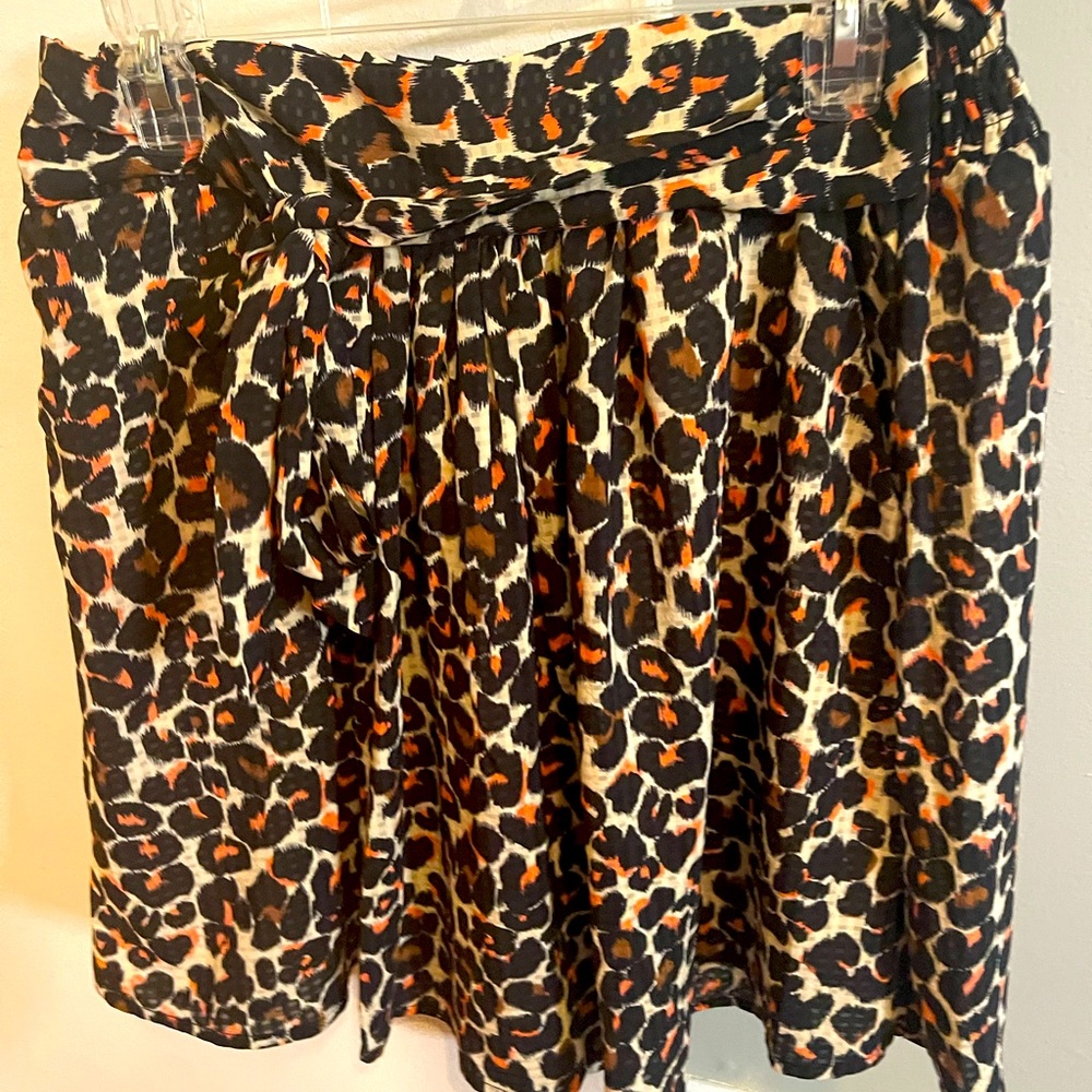 Leopard skirt with coral pop!